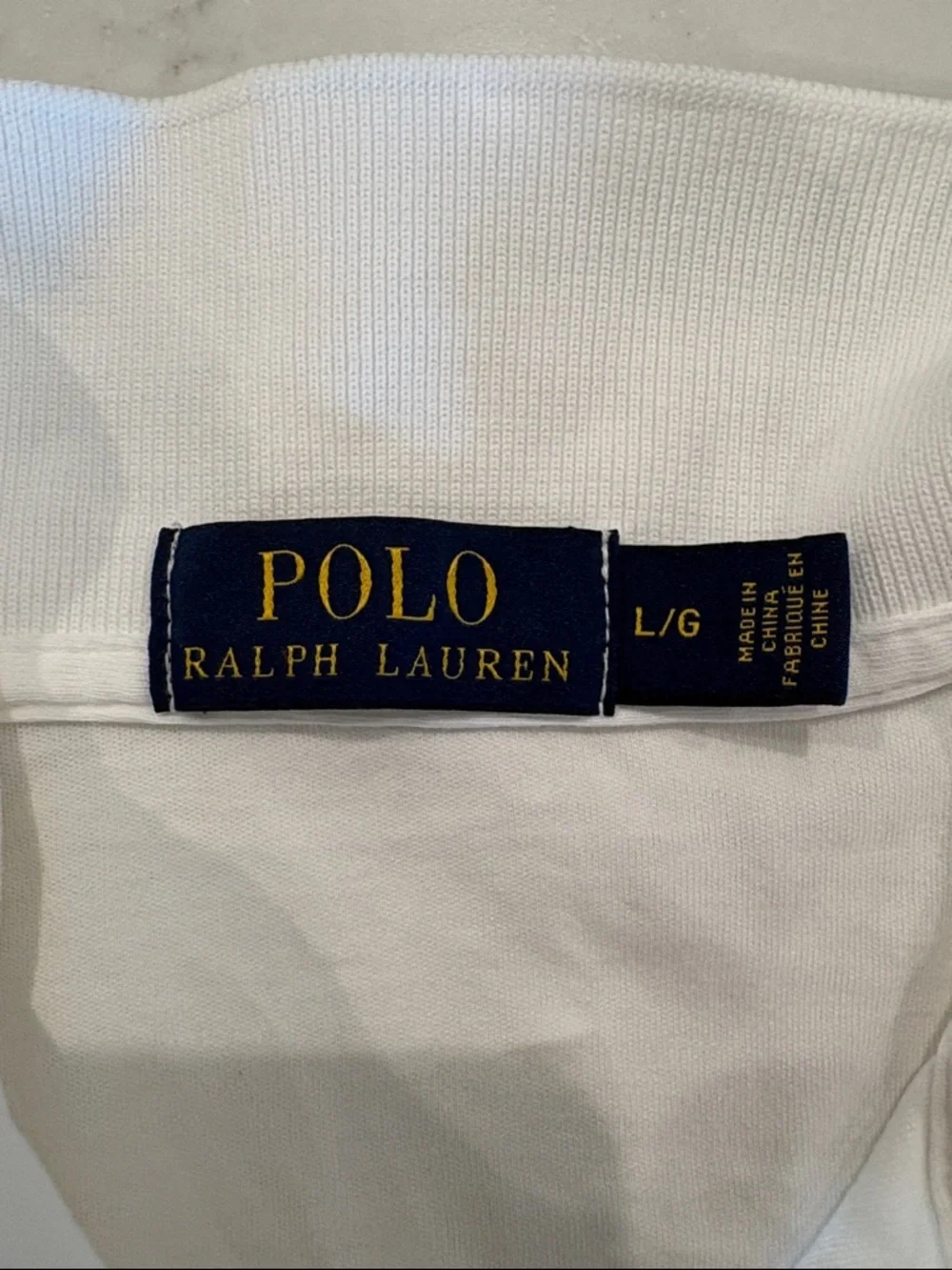 Ralph Lauren White Polo Shirt with Navy Pony - Soft Knit Cotton